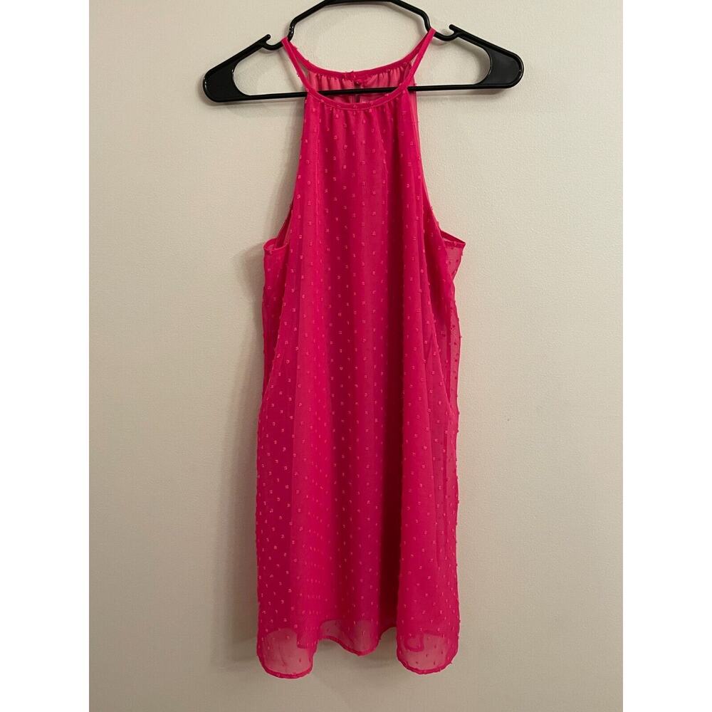 The Vanity Room Hot Pink Swiss Dot‎ Mini Dress XS Summer Beach Party Elegant